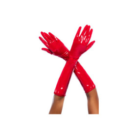 Gants en vinyle rouge 